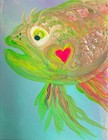 BLESSED#1544 FISH Modern 14x11 Original Canvas Art Modern Abstract — photo 3
