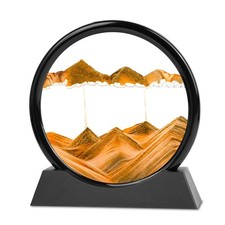 Meeitec Moving Sand Art, 3D Liquid Motion Deep Sea Sandscape 12 Inch, Yellow