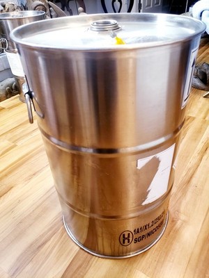  SALE  14 Gal 316 Stainless Steel Closed Top Drum Barrel w/ Handles 14½''×22½''