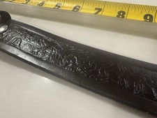 Vintage Tooled Leather Western Belt   Adult Size 34  38  Waist