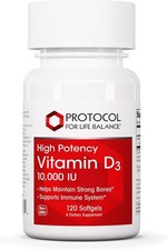 PROTOCOL FOR LIFE BALANCE Vitamin D3 10,000 IU - Immune Support Health Bones and