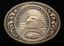 HH17108 VINTAGE NORTH AMERICAN HUNTING CLUB 20 YEARS BUCKLE