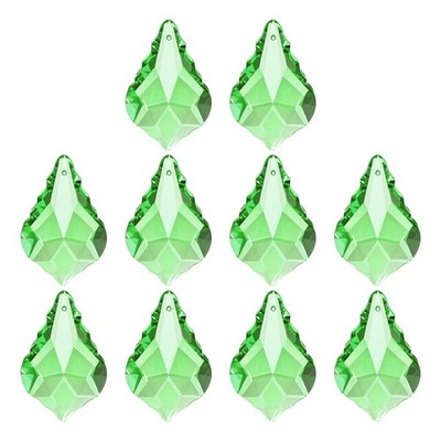 10Pack K9 Crystal Teardrop Beads 38mm Chandelier Prisms Leaf Light Green