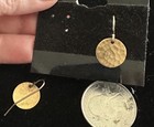 Artisan Sterling Silver Hooks Hammered Brass  Circle Drops Hook Southwestern — photo 5