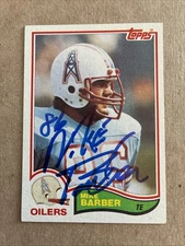 MIKE BARBER 1982 TOPPS AUTOGRAPHED AUTHENTIC HAND SIGNED AUTO FOOTBALL CARD
