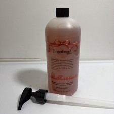 Philosophy The Gingerbread Man Shampoo Shower Gel Bubble Bath 32oz new with pump