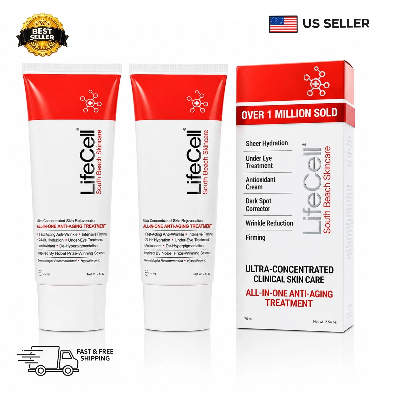 South Beach All in One Anti-Aging Treatment 2.54oz 2 Pack Firming Hydrating Care
Opens in a new wind