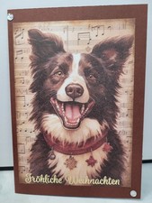 Weihnachtskarte Hund 17x12 mit Umschlag Weihnachten Karte Handgemacht NEU