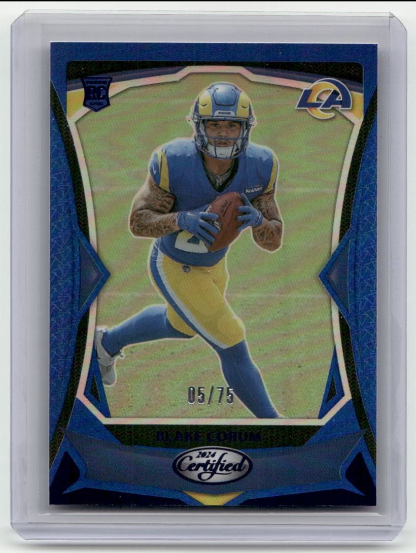 2024 Panini Certified Blue Mirror Blake Corum Rookie 05/75 Rams #160