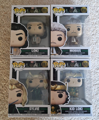 Funko Pop! Marvel Loki - Sammlung Set (Loki, Mobius, Sylvie, Kid Loki) KONVOLUT