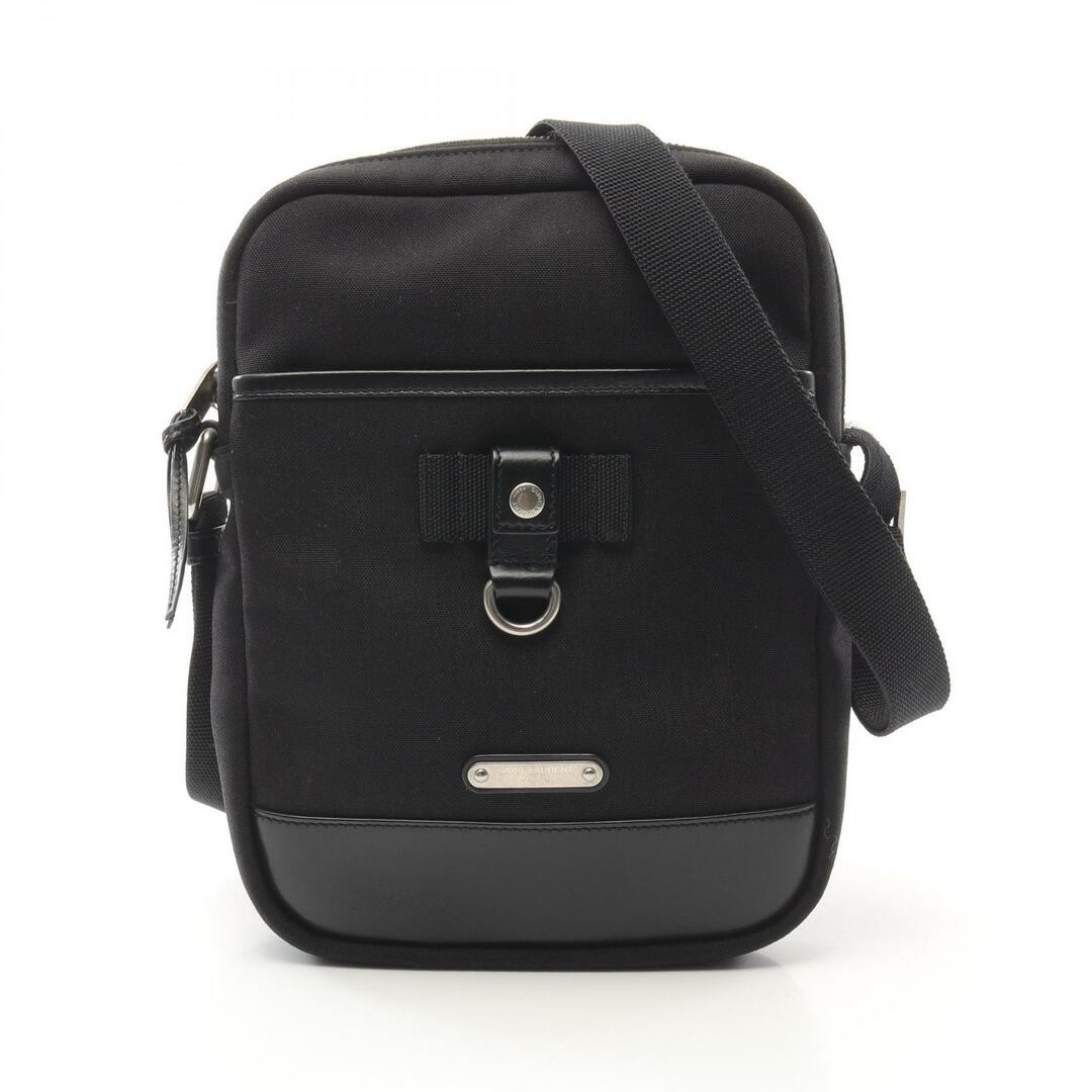 Borsa a tracolla Saint Laurent Paris Livington tela pelle uomo nera