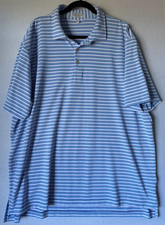 Peter Millar Summer Comfort Polo Shirt Men XXL Blue Stripe Golf Performance
