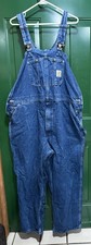 Carhartt Blue Denim Cotton Bib Overalls R07-DST 44x30 Vintage