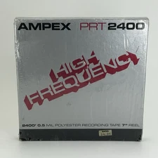 NOS Ampex PRT 2400 High Frequency 7” Reel 2400’ 0.5 Mil Recording Tape Sealed