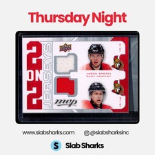 2008 UD MVP JASON SPEZZA DANY HEATLEY THOMAS VANEK DREW STAFFORD 2 ON 2 JERSEYS