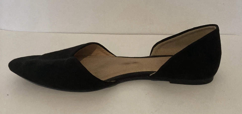 Old Navy D'Orsay Ballet Pisos Para Mujer 8 Negro Punta Sin Cordones Informales Foto 3 de 4