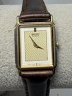 Seiko 7320-5909 Ladies Tank Watch New Battery 19MM 6.5" Leather Band Vintage