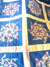 Handmade Double Quilt 88x74 w 2 Matching Pillow Shams Butterflies READ