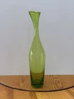 Vintage Blenko? Olive Green Glass Swung Bud Vase MCM 1960s 11”