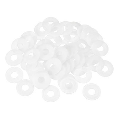 #ad 55Pcs M8 Nylon Flat Washers Plastic Washer 8mm ID 14mm OD 1mm Thick White AU $12.75