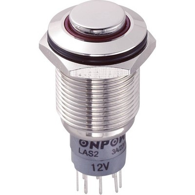 TRU COMPONENTS 701982 LAS2GQH-22E/R/12V/N/P Vandalismusgeschützter Drucktaster