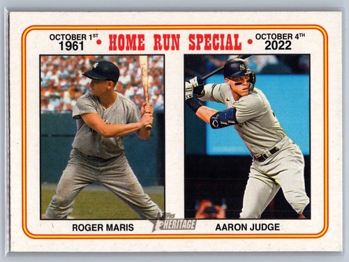 Aaron Judge Roger Maris 2023 Topps Heritage High Number Home Run Special #100 - Photo 1 sur 2