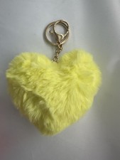 Heart Pom purse keychain - Yellow