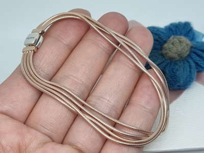 NEW BOXED Genuine Pandora Rose Gold Reflexions Multi Snake Chain Bracelet  19cm