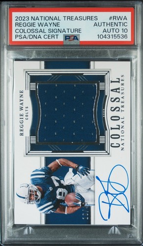 2023 National Treasures Reggie Wayne Colossal Auto Patch Auth Auto PSA 10 POP 1!