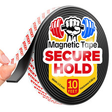 Super Sticky Magnetic Tape 10 Feet X 1/2 Inch - Stong Strips with Adhesive