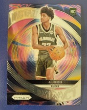 2024-25 Panini Prizm Basketball AJ Johnson Instant Impact #11 - Bucks