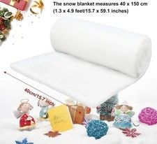 3 Pack Christmas Snow Blanket , 15.7 Inch x 5 Feet ,Thick Soft Fluffy Artificial