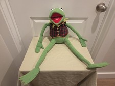 Vintage Jim Henson's Kermit The Frog Plaid Vest And Now Tie 24" Plush Christmas