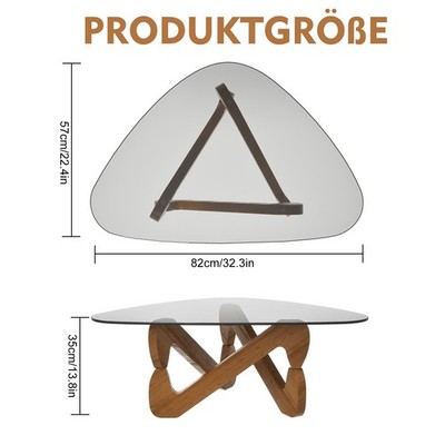 Couchtisch Glas Holz Dreieckiger Wohnzimmertisch Modern Couchtische Coffee Table