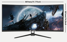Image of Crua CR340HDU 34” Curved Ultrawide Monitor 144Hz QHD - BOXED - FREEPOST