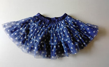Carter's Blue White Polka Dot Tutu Skirt Sz 2T Toddler Girls Double Tulle Lined