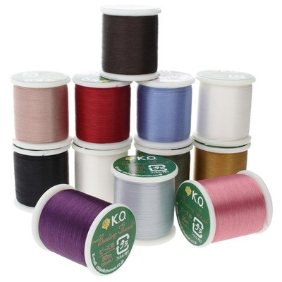 Nylon Beading Thread 12-Piece Assortment, Pre-Waxed Tangle Resistant Cords, 50M