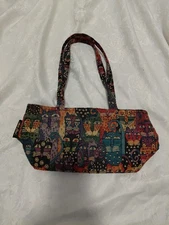 Laurel Burch Feline Tapestry Shoulder Bag Multicolor 13"