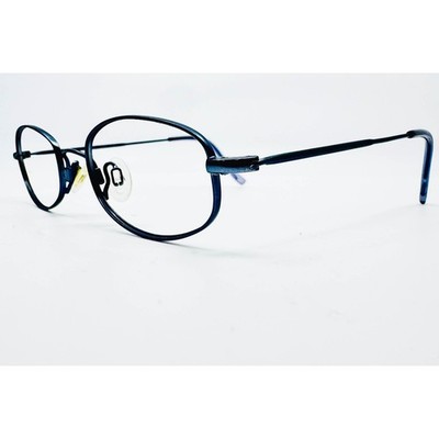 Flexon Eyeglasses Frames Unisex Slate Blue Oval Metal Marchon 46-18-130 36213