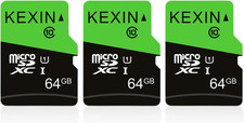 64GB Micro SD Card 3 Pack with SD Adapter Microsdxc Memory Card UHS-I C10 U1 Mic
