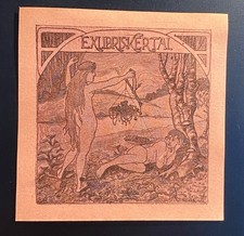 Exlibris Erotik  Art deco 2 Frauen f&uuml;r Kertai