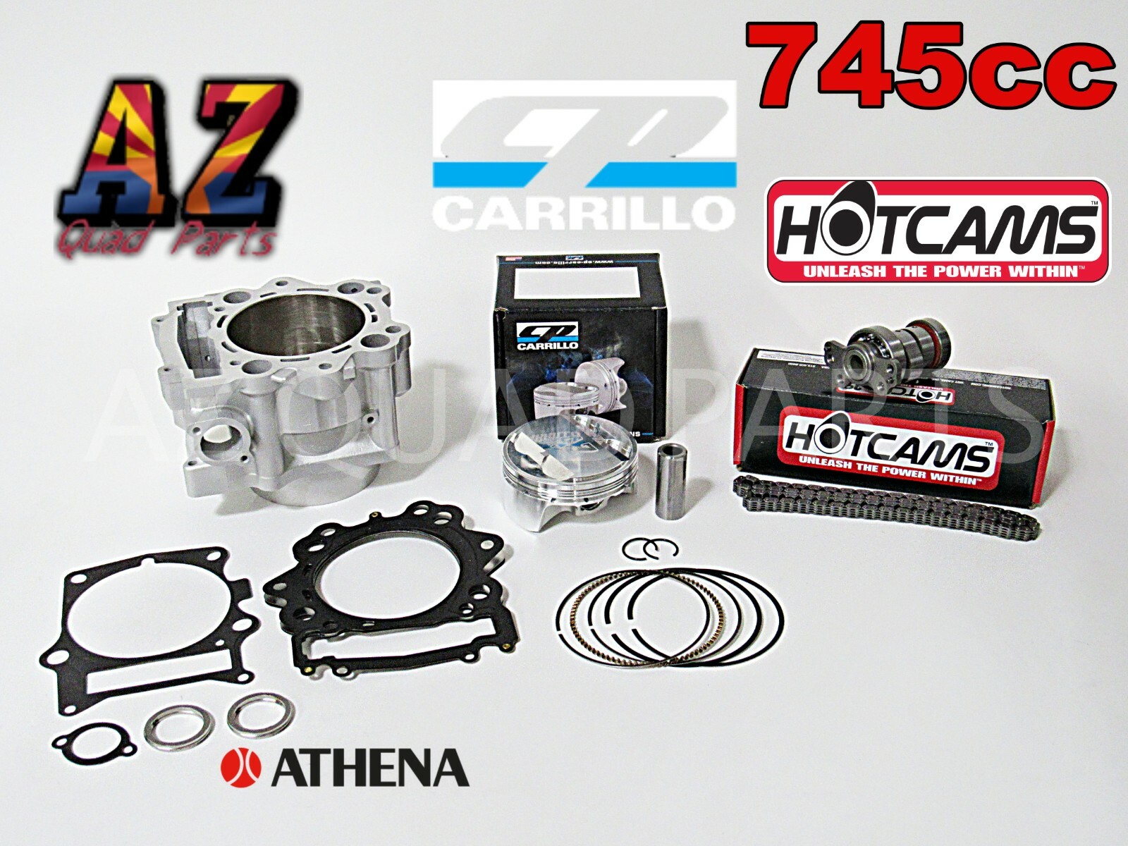 09-23 Raptor 700 745cc Big Bore Cylinder Kit 106.5 CP Piston 14 Stage 3 Hot Cam