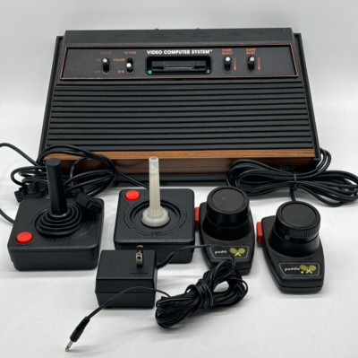 Atari CX-2600A Video Computer System Console Power Cord Controllers UNTESTED