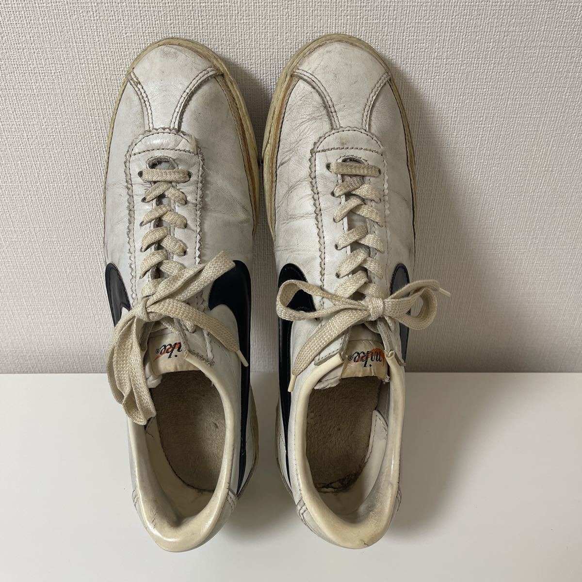 Nike Bruin Leather Original US12.5 White x Black Made in Nike Bruin Leather Original US12.5 White x Black Made in
