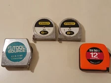 Vintage Lot 4 Tape Measures Stanley Great Neck Toll Source Power Tape 6 12 Feet