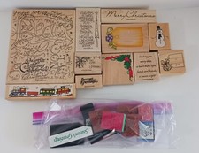 Rubber Stamp Lot Christmas Xmas Holidays