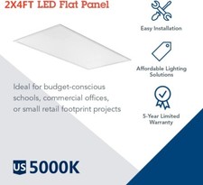 LED Panel Light 2x4 75W,Dimmable,Recessed/Drop Ceiling Install,Flat Backlit