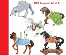 PAINTED PONIES - 2022 Ornaments - Set of 5 - Free Shipping USA. USE COUPON