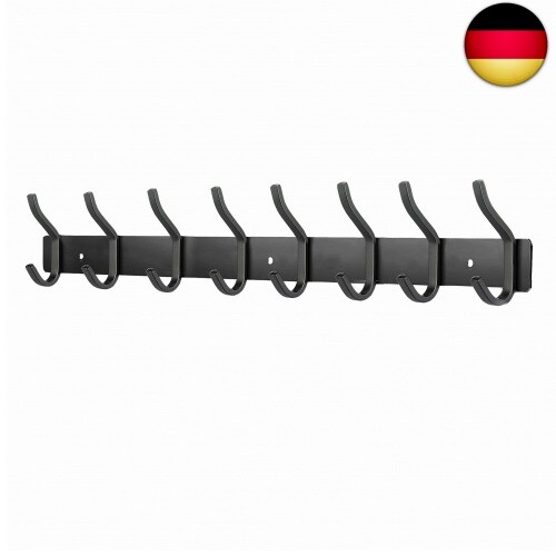 Meijo Garderobenhaken Edelstahl, Hakenleiste Kleiderhaken Wand Mit 8 Haken,-image