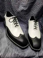 Handmade Mens Spectator Boots Men Wingtip Brogue Dress Shoes, Shoes For Men
